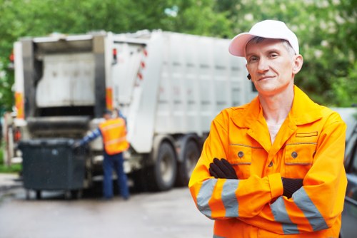 Muck away service truck removing waste in Alperton