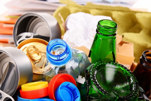Professional team handling waste disposal